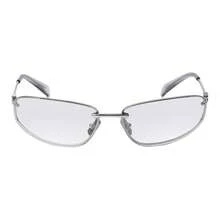 MIU MIU con logotipo de templo de metal, diseño rectangular, estilo unisex y de pareja, en color plateado. - SMUA50_M1BC_F08H1_C_068 - Ver 2