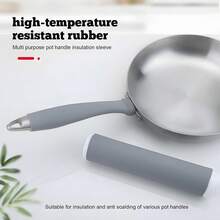 2pcs Silicone Pot Handle Covers, Heat-Resistant Cast Iron Pot Handle Covers, Non-Slip Cast Iron Skillet Handle Covers, Multi-Functional Silicone Pot Mats, Grey Silicone Pot Handle Covers, Suitable For Kitchenware - View 9