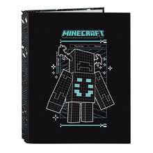 Safta | Minecraft Screen Folio Binder For Boys And Girls, Official License, Hard Covered, 4 Round Rings 25 Mm, School Binder For School And Back To School - Estándar - View 2