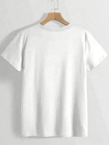 Women's Short Sleeve T-Shirt, Dreamy Colorful Butterfly Pattern Print, Vintage Elegant Exquisite Cute Sexy Sweet Style Round Neck Top, Regular Fit, Women's Gift Birthday Gift, Commuting T-Shirt Party T-Shirt, Soft And Comfortable Fabric - 白色 - 查看 2