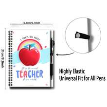 1 Set Teacher's Day Appreciation Spiral Notebook With Pen, Cover Featuring Vibrant Red Apple And Rainbow, Inscription "My Heart Is Broad, To The Awesome Teacher". 100 Pages/50 Sheets, Suitable For Work Records, Study Notes, Diary Writing, Also An Thoughtful Gift For Graduation, Birthday And Other Occasions. - B - View 3