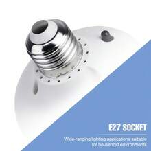 CanLing 20W LED 靜音吸頂風扇燈 附遙控器，E27/E26 可拆卸風扇葉片，3段速定時調光可調風量，嵌入式吊燈燈泡 110V/220V，適用於居家客廳、臥室、書房、廚房、辦公室、學生宿舍、書桌、上下舖、帳篷、棚屋，護眼無閃爍柔光，冷白色，低噪音無刷馬達，夏季涼爽小風扇 AC86-265V - Fan Light Bulb - 查看 6