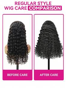ISEE HAIR Wear Go 无胶深波浪高清 9*6 蕾丝假发，180% 密度，16-26 英寸常规款，自然发质，预剪蕾丝，预拔发际线，预漂白发结，真人发，日常佩戴，女士适用 - SNatural - 查看 7