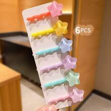 6pcs Cute Dopamine Color Hair Clips For Girls, Suitable For Girls - Multicolor - View 8