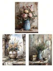 Bộ 1/3/6 tấm tranh vẽ số hóa dầu DIY tĩnh vật bình hoa nhiều mẫu, tranh vẽ theo số phù hợp cho người lớn và người mới bắt đầu, không khung, đồ thủ công trang trí nhà cho người lớn, quà tặng lễ hội - Bộ - Xem 10