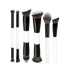 6pcs Professional Dual-Ended Makeup Brush Set - Includes Foundation Brush, Contour Brush, Blush Brush, Powder Brush, Eyeshadow Brush, Concealer Brush, Highlighter Brush, Mixing Brush.Soft Fiber Bristles, Portable Travel, Great Women And Girls.Makeup Brush Set, Makeup Kit, Makeup Brush Set, Complete Makeup Tools, Makeup Brush Set, Full Makeup Kit, Brush Set, Makeup Brush Set, Se - 6 Double-ended Brushes - White + 3 Powder Puffs - View 3