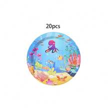 10/20/30/60pcs Ocean Theme Disposable Party Tableware Set - Octopus & Fish Pattern Paper Plates And Cups, 9-Inch And 7-Inch Birthday Party Plates And 9oz Cups, Suitable For Underwater Theme Party, Ocean Animal Birthday Decor, Underwater Creature Party Supplies - View 12