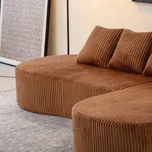 Dagniwak Cloud Sectional Couch With L-Shape Chaise, Modern Modular Sofa With Deep Seat, Upholstered Comfy Couches For Bedroom,No Assembly Required, Boneless Couches For Living Room - 橘色 - 查看 8