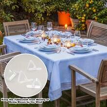 8/50 piezas Pinzas reutilizables transparentes para mantel, Pinzas de plástico antideslizantes para mantel, Adecuadas para mesa de comedor, fiesta de cumpleaños, boda y eventos de jardín - Especificaciones múltiples - Ver 7