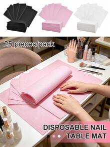 25片/包 一次性美甲桌垫，美甲沙龙清洁工具，睫毛嫁接纸 - 彩色 - 查看 2