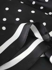 Women's Large Square Satin Scarf 90x90 Elegant Fashion Bandana For Hair And Neck - L32-preto - 查看 5