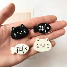 4/8pcs Cat And Fish Fridge Magnet Set, Cute Decorative Magnetic Stickers, Cartoon Fridge Magnets Suitable For Office Whiteboard, Storage Cabinet, Dishwasher, Kitchen Decor, Home Decor, Holiday Gift, Birthday Gift - Multicolor - View 7