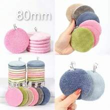 6pcs 80mm Round Reusable Makeup Remover Pads, Soft Sponge Face Cleansing Pads For Facial Skin Care, Suitable For All Skin Types - Multicolor - View 2