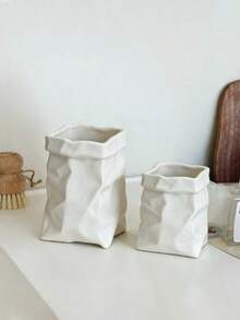 1 buah Tempat Sumpit Keramik Berbentuk Kantung Berlipit Minimalis Warna Putih Murni, Keranjang Sumpit Pengering Gaya Rumah Baru, Kotak Penyimpanan Sendok, Rak Organizer Sumpit Dapur, Rak Penyimpanan Anti Jamur untuk Dapur Rumah, Rak Organizer Peralatan Makan Kreatif - View 10
