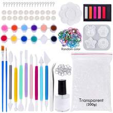 SMI Fine Kit de manualidades de cuentas de plástico moldeables, juego DIY reutilizable con cuentas blancas & transparentes, pigmentos, herramientas & accesorios para hacer joyas - Multicolor - Ver 9