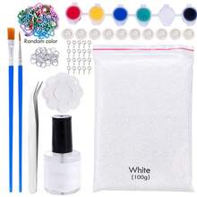 SMI Fine Kit de manualidades de cuentas de plástico moldeables, juego DIY reutilizable con cuentas blancas & transparentes, pigmentos, herramientas & accesorios para hacer joyas - Multicolor - Ver 11