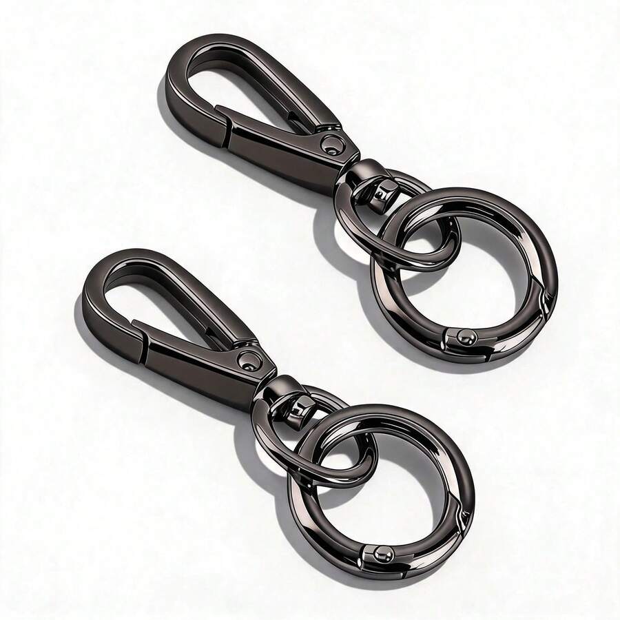 2pcs Rotating Clasp, Double-Ended Rotating Spring Clasp Hook Metal Rotating Clasp Carabiner With Spring O-Ring, Suitable For Key Chain, Bag, Wallet, Lanyard DIY Crafts