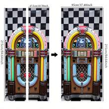 1/2pcs Vintage Gramophone Art Print PVC Wall Sticker - Essential Autumn Decor, Removable Wallpaper For Kitchen, Office, Corridor And Backyard - Style 1 - View 12