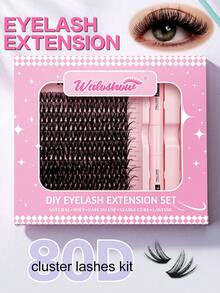 Waloshow 200pcs Huicop Eyelash Cluster, DIY Eyelash Extension Individual Lashes - Bepholan C Curl Flared Eyelash Cluster, Eyelash Set, Eyelashes, False Eyelashes - Black - View 12