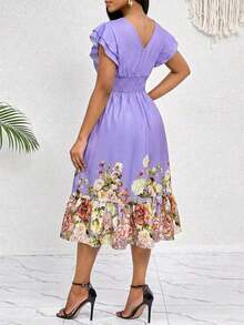 Women Midi Dresses - 淡紫色 - 查看 2