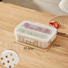 1 Set [4/8 Grid Container + Transparent Lid] Grid Container + Transparent Lid, Four-Sided Buckle-Style PP Transparent Material With Lid Sealed Storage Box, Suitable For Refrigerator Kitchen Food Storage And Organization, For Fruits, Snacks, Vegetables, Snacks And Other Refrigerated Foods, Reusable Divided Refrigerator Freshness Box, Refrigerator Household Cabinet Kitchen Storage Box - Multicolor - View 9