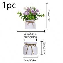 1pc 7.8inch(H) Artificial Flower Pot Home Living Room Bedroom Bathroom Dining Room Tabletop Decor Wedding Party Scene Decoration - Multicolor - View 16