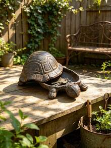 1pc Cast Iron Turtle Shaped Hidden Key Storage Box - Outdoor Key Hiding Box, Decorative Garden Sculpture, Hidden Space For Storing Spare Keys, Compact Hidden Design, Suitable For Home, Yard And Patio - A - View 8
