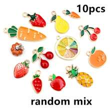 10pcs Fruit Enamel Metal Charms Apple Orange Carrot Pendant For DIY Necklace Bracelet Jewelry Making Findings Supplies - Fruit - View 15