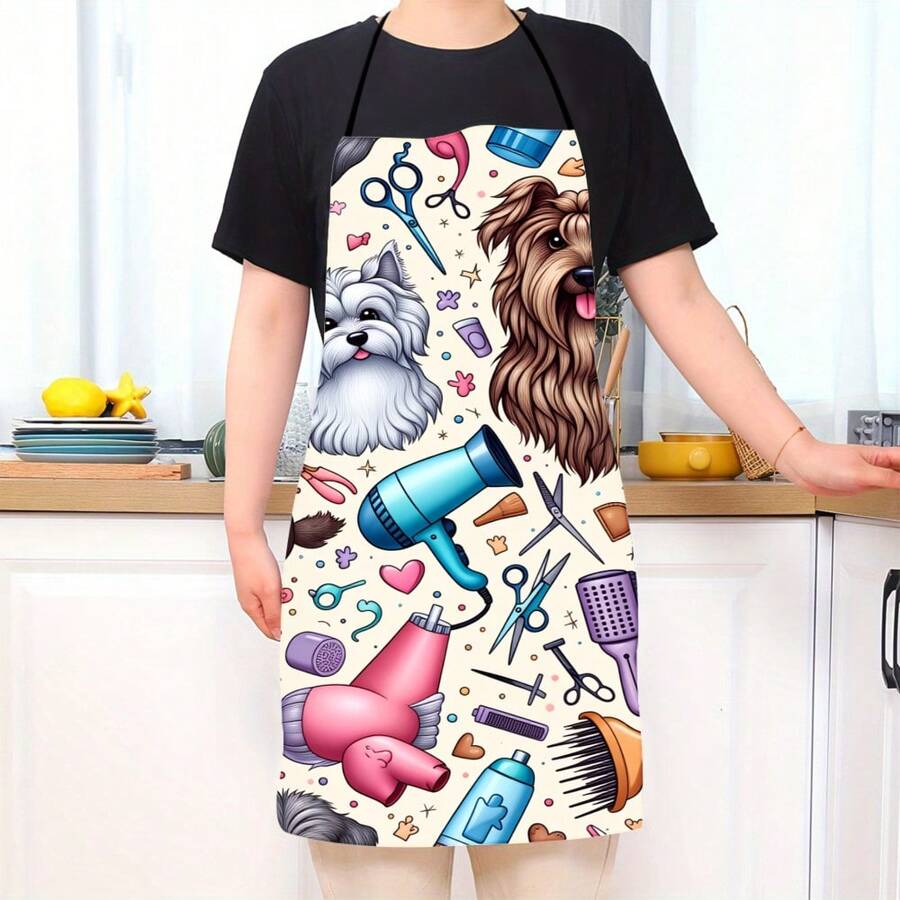 Pet Grooming Apron With Cute Dog Pattern And Tool Design, Suitable For Professional Pet Groomers And Enthusiasts - Bath - View 1