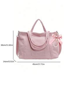 New Fashion Classic College Style Casual Large Capacity Multi-Pocket Shoulder Bag, Especially Warm. Particularly Suitable For Campus, Office, Daily Matching, Dating, Shopping, Outing, Gifting And Other Occasions. - Pink - View 6