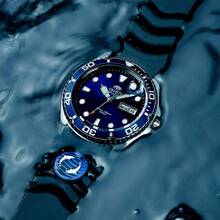 Luxury Blue Dial Diver Watch, Unidirectional Bezel Screw Down Crown All-Match Daily Wear Birthday Gift For Men,ORIENT FAA02008D9 - Blue - View 2