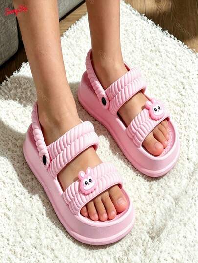 Zapatillas de Casa Modernas con Adorno Brillante para Niñas Mayores de 6 Años, Diseño de Conejito Antideslizante Cómodas para Hogar Playa y Salidas