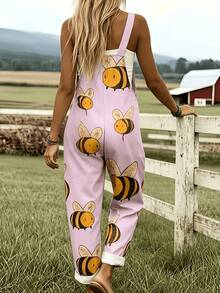 Green Jumpsuit With Cartoon Bee Print - 0578 - 羅莎 - 查看 4