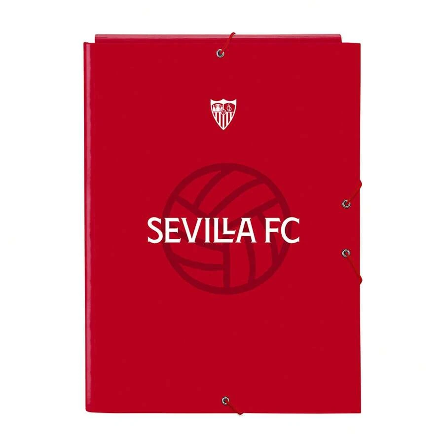 | Sevilla FC Folio Folder With 3 Inner Flaps, Hard Covered, Closure With Elastic Bands, Youth School Folder For Documents And Back To School, Official License - 3 Flaps (2) - View 1