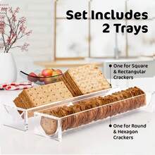 1/2pcs Rectangular Transparent Cookie Tray, Acrylic Food Display Stand For Home, Party And Meat Platter - Multicolor - View 3
