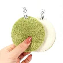 6pcs 80mm Round Reusable Makeup Remover Pads, Soft Sponge Face Cleansing Pads For Facial Skin Care, Suitable For All Skin Types - Multicolor - View 9