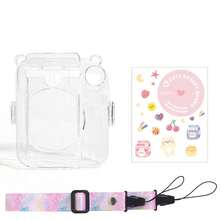 Camera Bag Instant Camera Protective Case Mini 12 Protective Shell Transparent Shell Crystal Shell Shoulder Strap Stickers Photo Bag Protective Shell 3-In-1 Set Strap Ckers Crystal Shell 3 PiecesSet Exquisite Gift Fashionable Portable - View 14