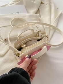 New Spring/Summer Handbag, Fashionable Solid Color Crossbody Bag, Stylish Bowknot Girl's Shoulder Bag - White - View 10