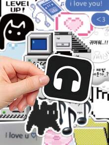 55pcs Retro Internet Meme Sticekrs Internet Meme Decorative Stickers For Laptop Suitcase Scrapbook Diy Decor - A - View 7