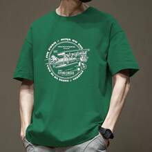 Men's Fashion Brand T-Shirt 2026, New, Short Sleeve, Summer, Pure Cotton, Men's T-Shirt, Men's Medium Sleeve T-Shirt. - 藍白色 - 查看 1