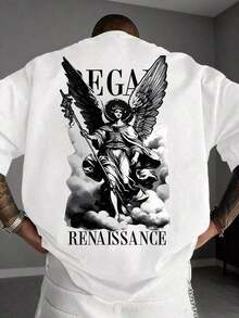 Zrgoth Men's Short Sleeve T-Shirt, Casual, Versatile, Minimalist Style, With Japanese Crane Print - 白色 - 查看 2