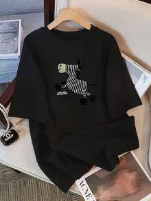 Camiseta de mujer para primavera y verano - Negro - Ver 6