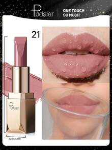 Pudaier 1pc Pink Nude Waterproof Non-Fading Lipstick, Suitable For All Skin Tones, Perfect Valentine's Day Gift For Her - 21 - View 10