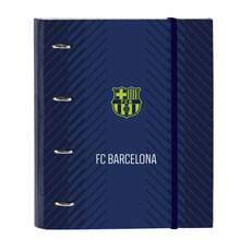 | Folder Folio 4 Rings FC Barcelona Navy Blue 35 Mm With Refill, Hard Covered, 100 Sheets A4 Grid 5x5 Mm 80 G/M², Elastic Closure And Dividers - Folder - Navy - View 1