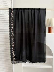 1 pieza Pañuelo musulmán de gasa con bordado floral, pañuelo de seda brillante adecuado para fiesta, boda, festival, accesorio elegante de túnica árabe - Pañuelo de cabeza floral colorido de primavera - Ver 7