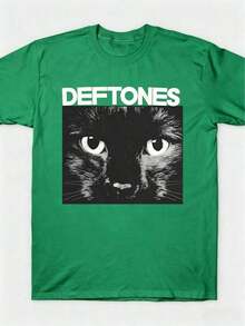 Deftoness Singer Band 2026 T-Shirt For Men And Women, Hip Hop Rock Style, Fashion Short Sleeve T-Shirt, Plus Size Summer T-Shirts, Versatile And Basic Tops For Women, Christmas Clothing For Men - 綠色 - 查看 1