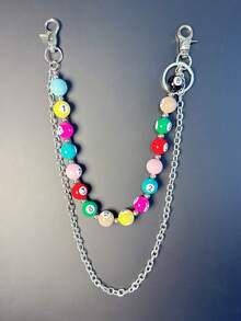 2026 Lucky Colorful Dice Pants Chain, Basketball/Football/Baseball Waist Chain, Fashionable Unisex Luxury Accessory, Suitable For Jeans, Formal Pants, Wide-Leg Pants, Daily, Party, Music Festival, Minimalist Versatile [Random Color Order] - Multicolor - View 12