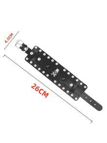 Bộ 3 vòng tay da phong cách Punk Rock, phụ kiện thời trang nữ thập niên 80-90 kiểu Emo, vòng tay điều chỉnh được đính đinh tán cổ điển. - màu đen - Xem 27