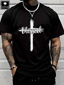 2026 Men's T-Shirts PAYEAH Christian Jesus Graphic Print T-Shirts For Men High Quality Pure Cotton T-Shirt Men's Clothing - 黑色 - 查看 6