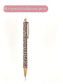 1pc/6pcs Cute Leopard Print Ballpoint Pen Set, Retractable Design, Elegant Ladies Ballpoint Pen, Minimalist Printed Ballpoint Pen, Suitable For Journaling And Gift Giving, Beautiful Pen Gift, Office & Study Diary Pen, Applicable For Wedding, Valentine's Day, Thanksgiving, Graduation Gifts - Leopard Print Ballpoint Pen - View 10